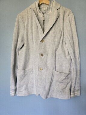Eleventy Platinum Mens Single Breasted With Non Removable Sweater Insert Grey M